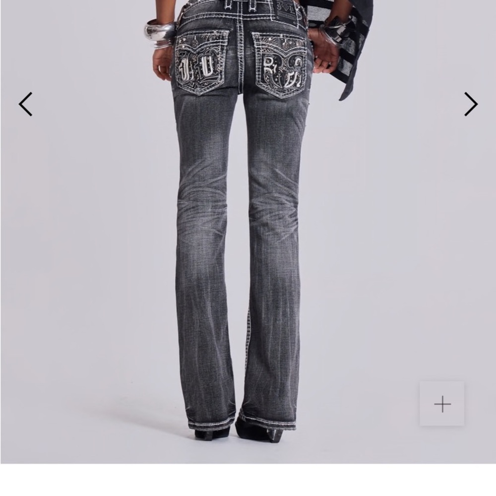 Rock Revival Black and Gray Bootcut Jeans